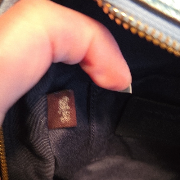 Coach Andi Convertible Black & Metallic Blue Colorblock Leather Backpack - Picture 10 of 11